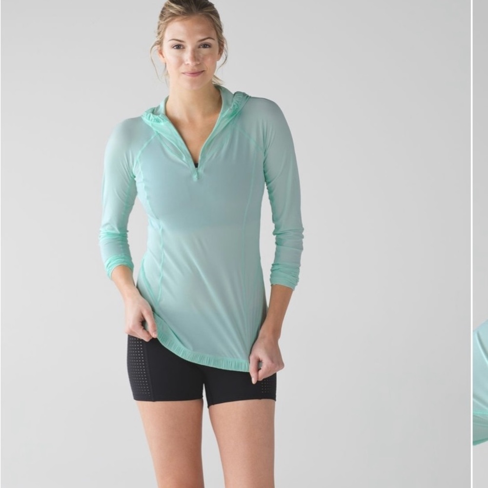 lululemon athletica Light Teal Long-Sleeve Performance Hoodie size small